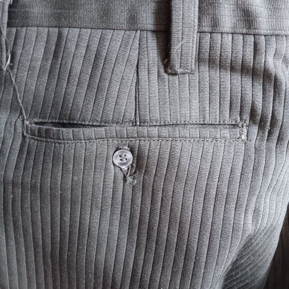 29x26 Levis Sta-Prest Vintage 1970's Ribbed Trousers Pants Green Straight Leg - Picture 5 of 7